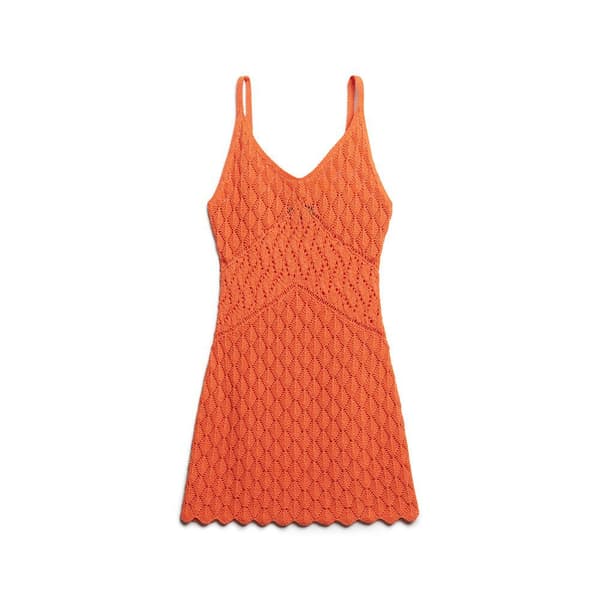 Superdry Crochet Cami ärmlös Kort Klänning Orange L Kvinna
