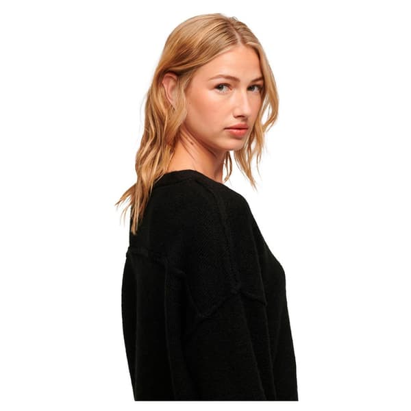 Superdry V Jumper Långärmad Kort Klänning Svart S Kvinna