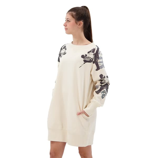 G-star Loose Graphic Långärmad Kort Klänning Beige XS Kvinna