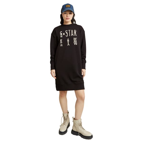 G-star Chroma Kjole Med Lange ærmer Sort XS Kvinde