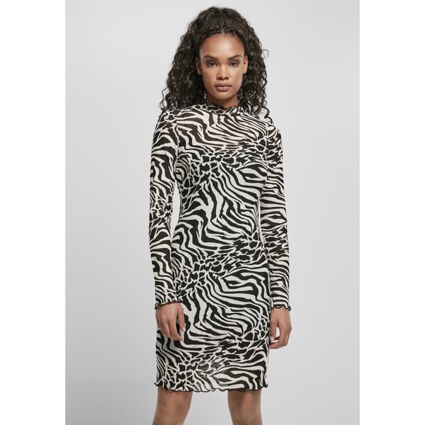 Urban Classics Aop Double Layer Kjole Hvid XS Kvinde