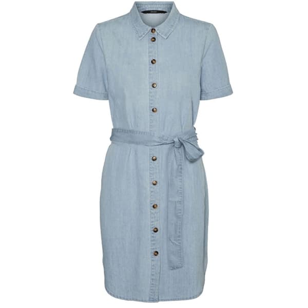 Vero Moda Silvia Kortärmad Kort Klänning Blå XS Kvinna