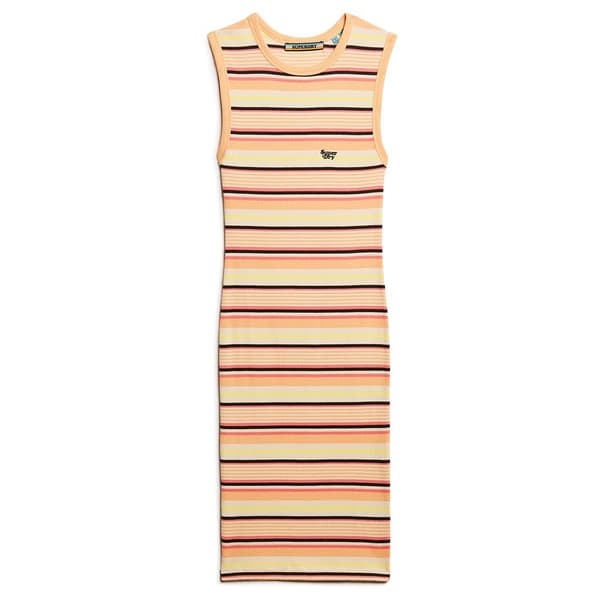 Superdry Rib Bodycon ärmlös Kort Klänning Orange M Kvinna