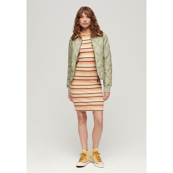 Superdry Rib Bodycon ärmlös Kort Klänning Orange M Kvinna