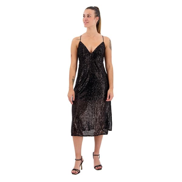 Superdry Plunge Sequin Midi Klänning Svart 2XS Kvinna