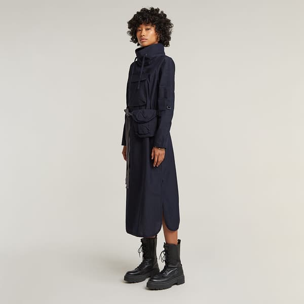 G-star Anorak Tunic Kjole Med Lange ærmer Sort S Kvinde