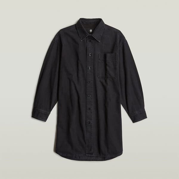 G-star D23675 Langærmet Kort Kjole Sort 3XS Kvinde