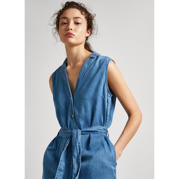 Pepe Jeans Maggie ærmeløs Kjole Blå L Kvinde