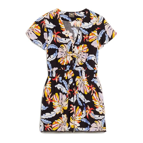 Superdry Beach Playsuit Kortärmad Kort Klänning Flerfärgad S Kvinna