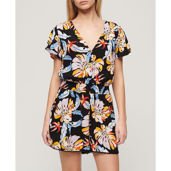 Superdry Beach Playsuit Kortärmad Kort Klänning Flerfärgad S Kvinna