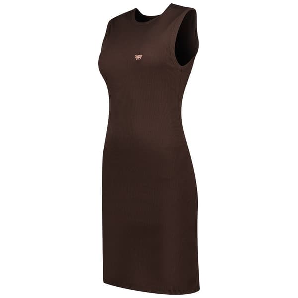 Superdry Rib Bodycon ärmlös Kort Klänning Brun XS Kvinna