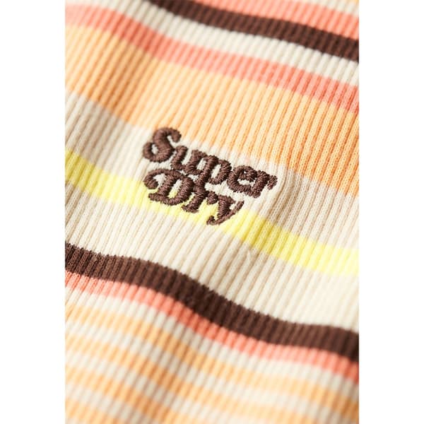 Superdry Rib Bodycon ärmlös Kort Klänning Orange XS Kvinna