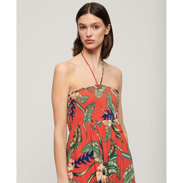 Superdry Smocked Midi Beach Pitkä Mekko Monivärinen L Nainen