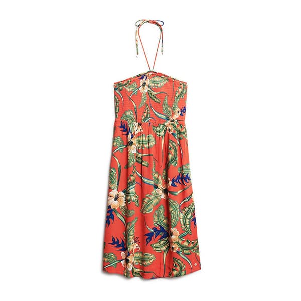Superdry Smocked Midi Beach Pitkä Mekko Monivärinen XL Nainen