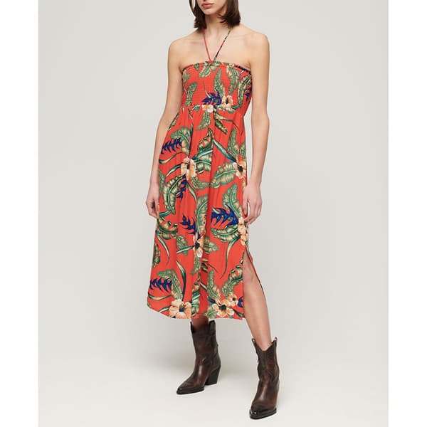 Superdry Smocked Midi Beach Pitkä Mekko Monivärinen XL Nainen