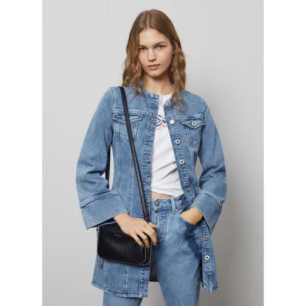 Pepe Jeans Ella Langærmet Kort Kjole Blå M Kvinde