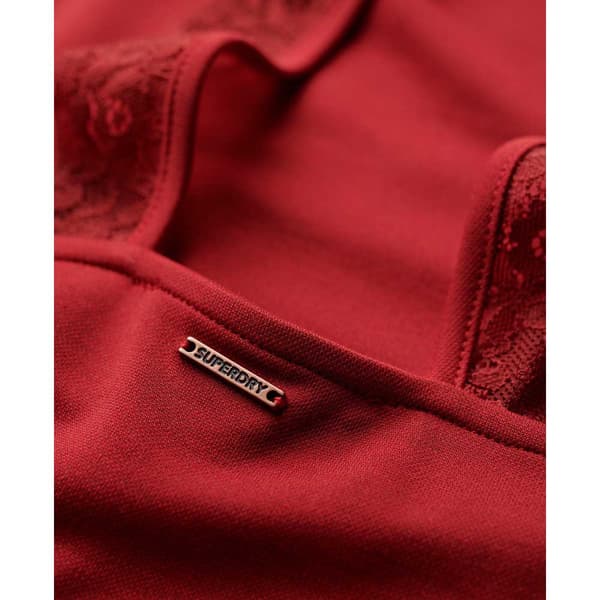Superdry Fit & Flare ärmlös Midiklänning Röd S Kvinna