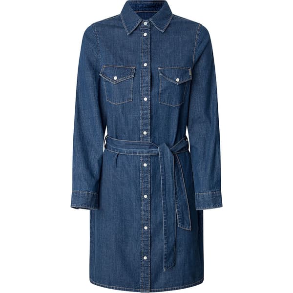 Pepe Jeans Regular Långärmad Kort Klänning Blå S Kvinna