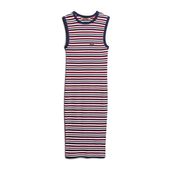 Superdry Rib Bodycon ärmlös Kort Klänning Röd 2XS Kvinna