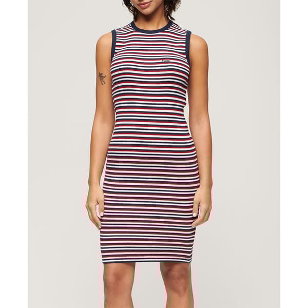 Superdry Rib Bodycon ärmlös Kort Klänning Röd 2XS Kvinna