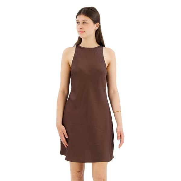 Superdry Satin Racer ärmlös Kort Klänning Brun S Kvinna