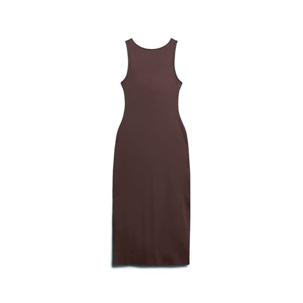 Superdry Twist Back ärmlös Midiklänning Brun XS Kvinna
