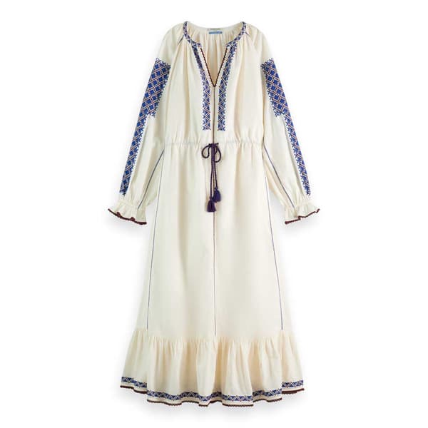 Scotch & Soda 177739 Lang Kjole Med Lange ærmer Beige 34 Kvinde