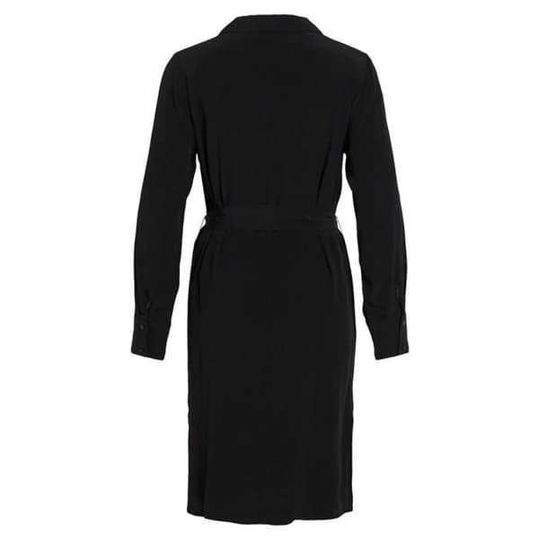 Robe Chemise Midi Vifini L-S-Noos - Vila - Svart - Dam