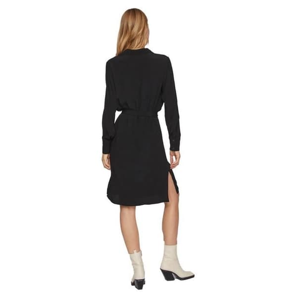 Robe Chemise Midi Vifini L-S-Noos - Vila - Svart - Dam