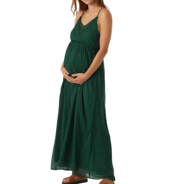Grön Klänning Kvinna Vero Moda Gravide Maxi Klänning