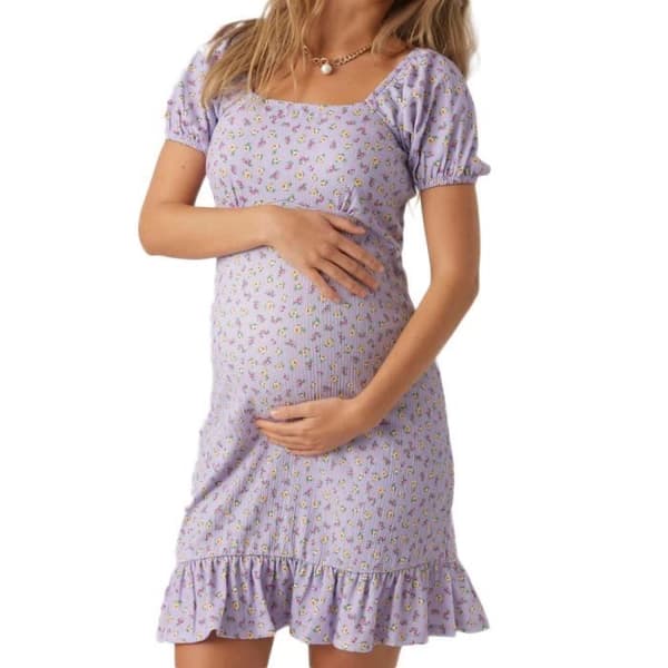Gravidklänning Lila Kvinna Mamalicious Bloom