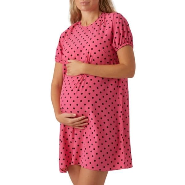 Klädsel Dam Mamalicious Sissel - Rosa - Korta Ärmar - Regular Fit - 100% Polyester