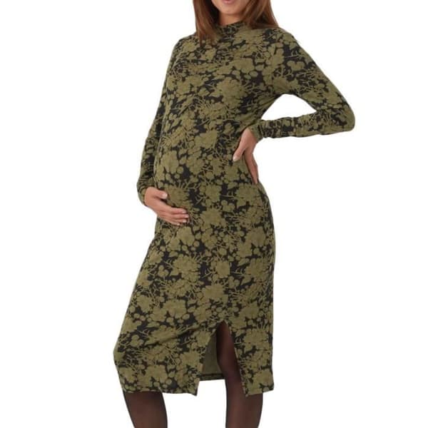 Graviditetsklänning - MAMALICIOUS - Filicia - Svart/Khaki - Långa ärmar