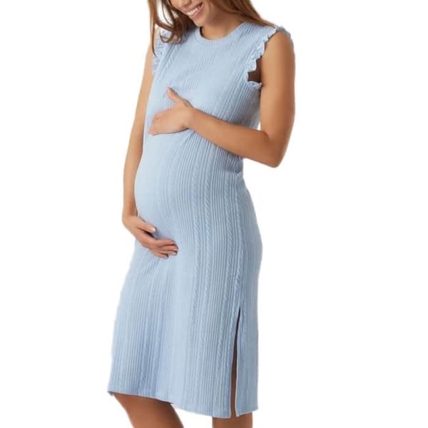 Klädsel Kvinna - Vero Moda Gravid Nika - Blå - Utan Ärmar - Texturerad Tyg