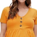 Miniatyrbild 3 av 3: Kjol Dam - Mamalicious Sandra - Orange - V-ringad - Korta ärmar - Fancy knappar