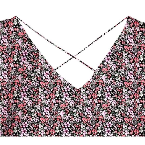 Lång klänning - Vero Moda - Rosa - Rak snitt - V-ringning - 100% Viskos Livaeco De Birla Cellulose™