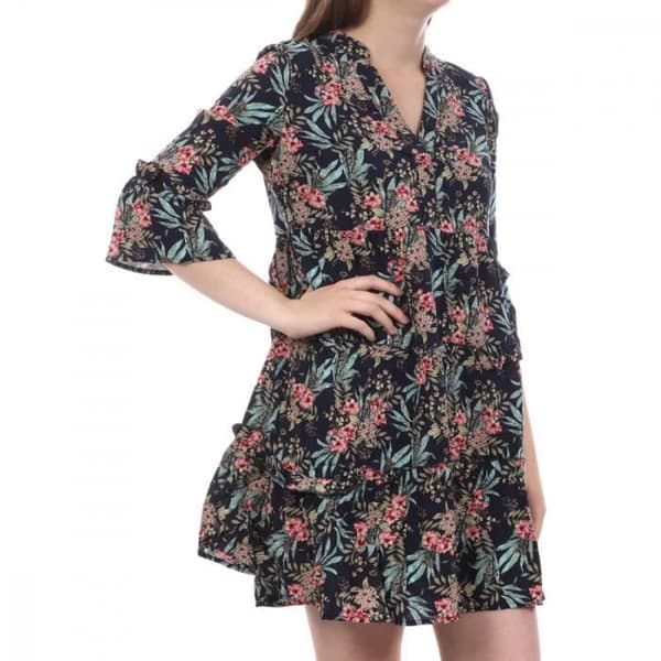 Blommig marinblå klänning för kvinnor Vero Moda Easy