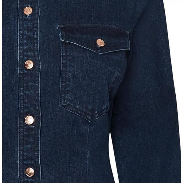 Kort figursydd denimklänning - MÄRKE - Blå - Dam