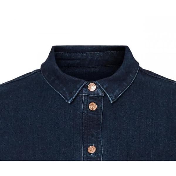 Kort figursydd denimklänning - MÄRKE - Blå - Dam