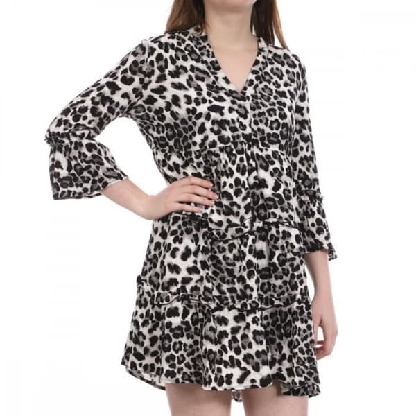 Grå Leopardklänning Dam Vero Moda Easy