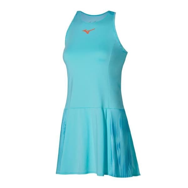 Mizuno-tryckt blå tennisklänning för kvinnor
