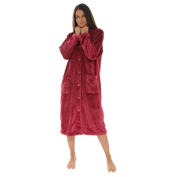 Morgonrock - Christian Cane - Jacinthe - Röd - Dam - 100% polyester