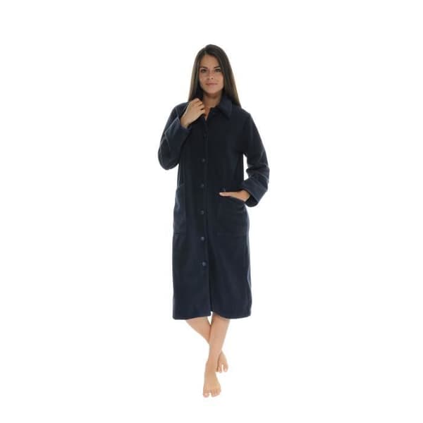 Fleece morgonrock - Jordane - Knappar - Dam - Blå