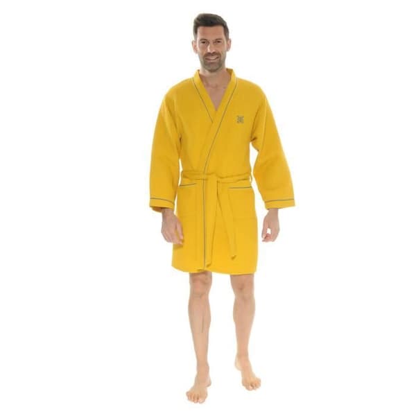 Kimono-formad morgonrock - Noris - Gul - Bicelle - Senap