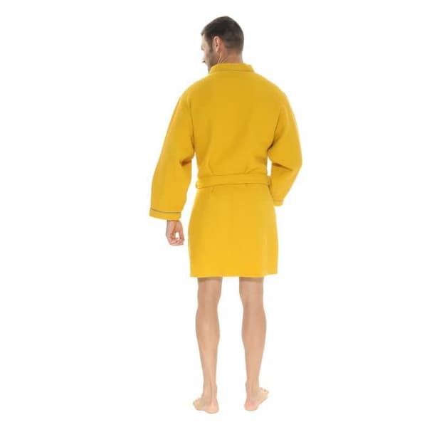 Kimono-formad morgonrock - Noris - Gul - Bicelle - Senap