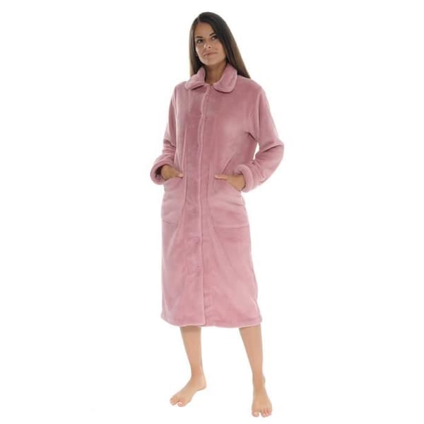 Morgonrock i Fleece - Josefine - Rosa - 120cm - Dam