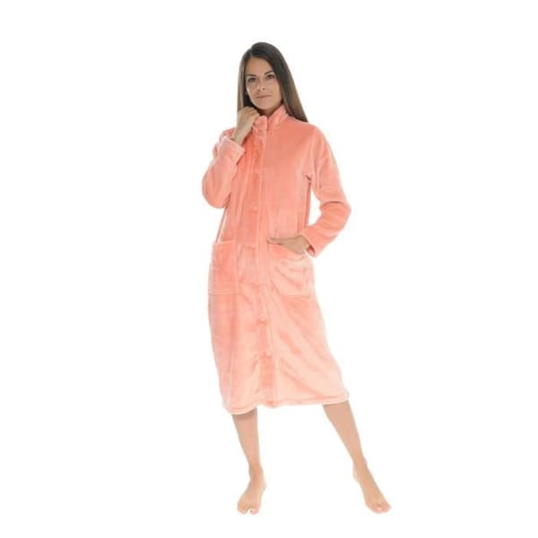 Morgonrock Jacinthe - Mjukt och fluffigt fleece - Orange - Dam