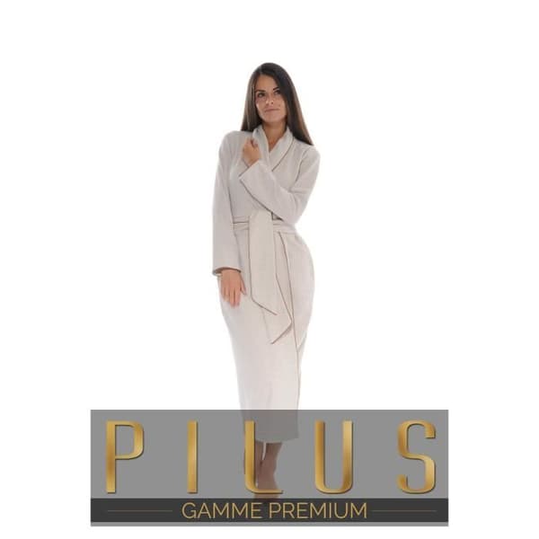 Morgonrock - PILUS - Kate Morgonrock 372 - Beige - Kvinna - Fleecejersey
