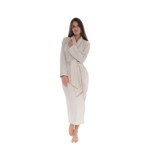 Morgonrock - PILUS - Kate Morgonrock 372 - Beige - Kvinna - Fleecejersey