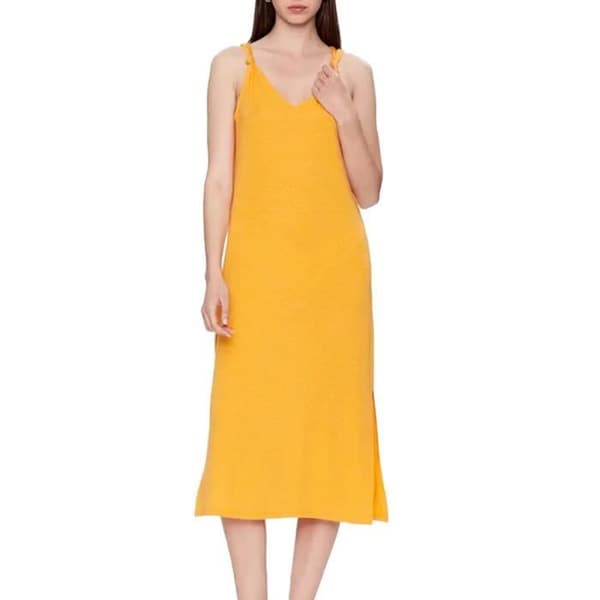Kvinna Klänning - Vero Moda - Marijune - Utan ärmar - V-hals - Orange